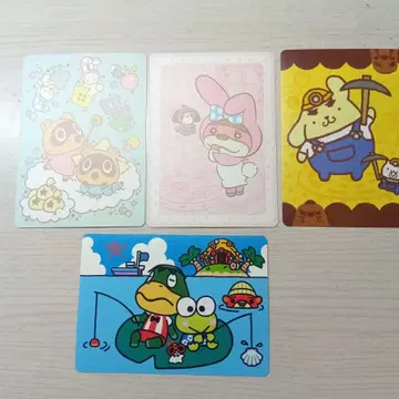 동물의 숲 산리오 콜라보 캐릭터 씰 세트 4매조
