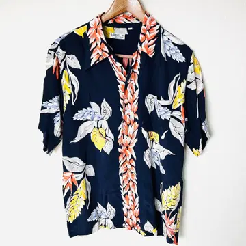 SUN SURF 선서프 네이비 아로하 셔츠 레이온