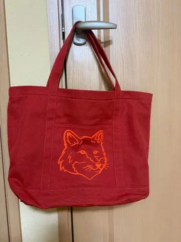메종 키츠네 레드 토트백