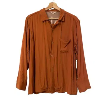 TOWNCRAFT 복각 삼각형 택 오픈 카라 레이온 셔츠