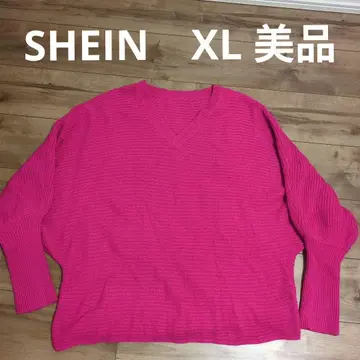 [ 당일 발송 ] SHEIN 핑크 V넥 오버 사이즈 스웨터 여성용