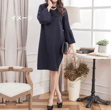 새상품급 네이비 레이스 절개 포멀 원피스 XXL