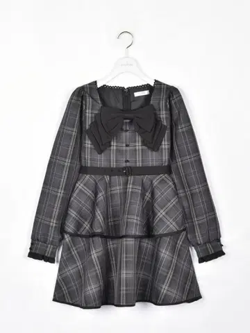 evelyn 빅 리본 티어드 미니 원피스