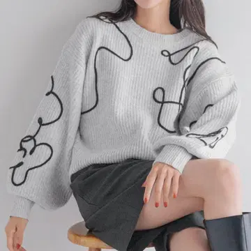 LOWRYS FARM 자수 니플 풀오버 LS 프리 사이즈