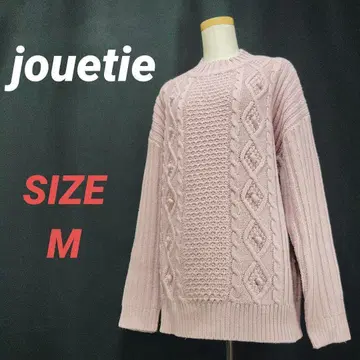 jouetie 쥬에티 케이블 니트 스웨터 롱 핑크 M