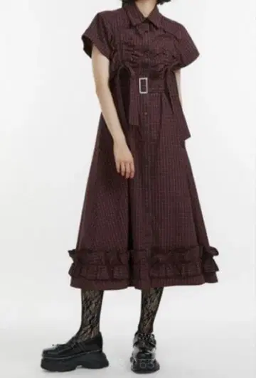 [jouetie] 개더 리본 셔츠 원피스