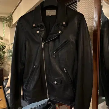블랙 더블 라이더 자켓