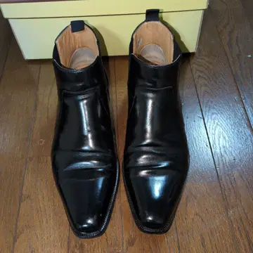 마드라스 모데로 블랙 가죽 사이드 고어 부츠