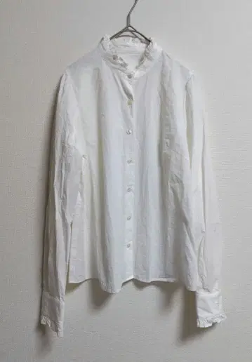 스티븐 앨런 코튼 프릴 셔츠 화이트