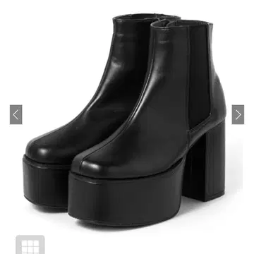 통굽 청키힐 사이드 고어 가죽 부츠[ci389] 23.5cm