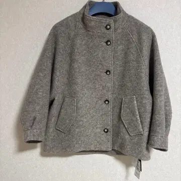 그레이 울 피 코트 버튼 포함