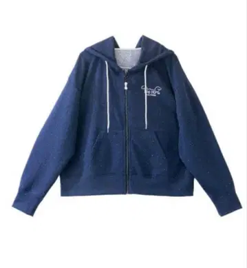 [ WOMEN ] 컬러 네프 지퍼 후드티 네이비