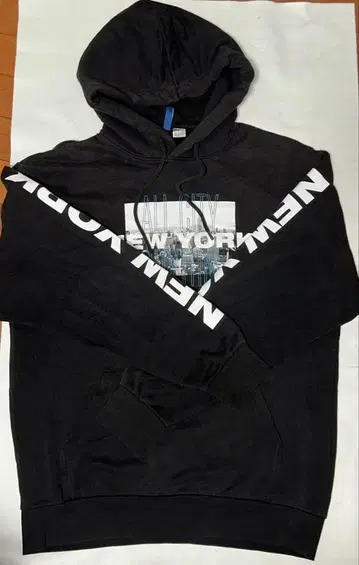 블랙 뉴욕 그래픽 후드티 두꺼운 원단
