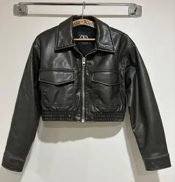 zara 숏 페이크 레더 자켓 다크 브라운