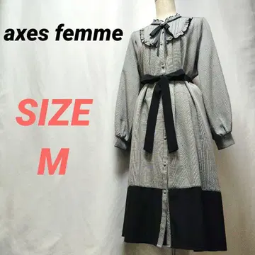 axes femme 엑시즈팜 체크 셔츠 원피스 브로치