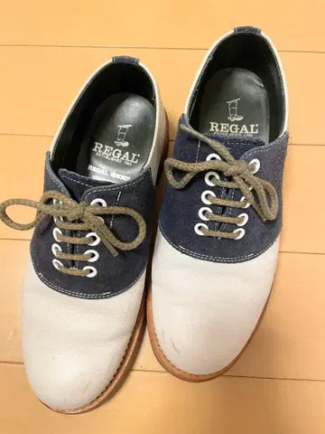 REGAL 레이스업 슈즈 화이트 네이비