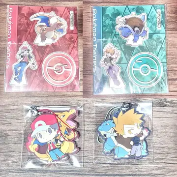 포켓몬 트레이너즈 레드 그린 아크릴 스탠드 러버 스트랩