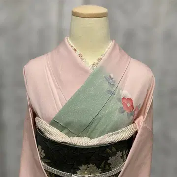 [새상품급] 순수 실크 츠케사게 낙관 포함 톨 사이즈