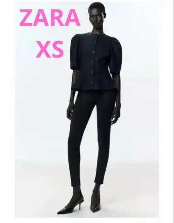 ZARA 퍼프 슬리브 페플럼 상의 XS