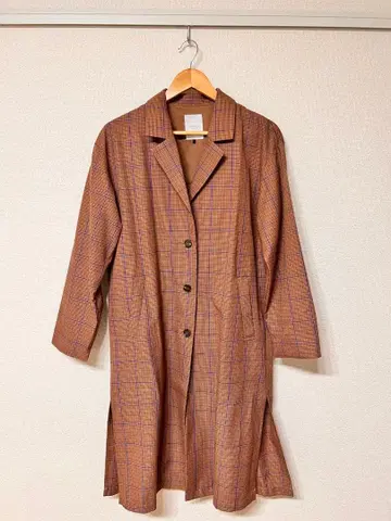 ROSE BUD 체크 무늬 롱 코트