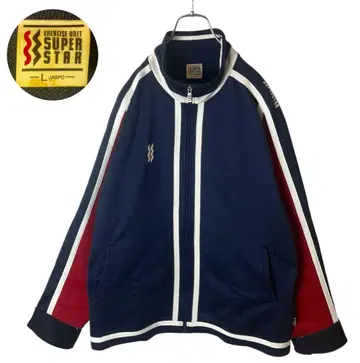 90s 구제 의류 미즈노 슈퍼스타 네이비 저리 트랙 자켓 루즈한 사이즈