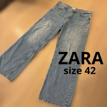 ZARA 데미지 와이드 데님 42