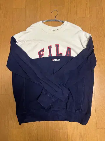 AKTR FILA 로고 맨투맨 L 사이즈 화이트/네이비