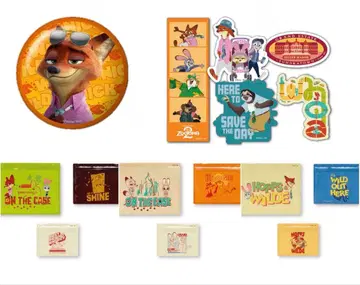 주토피아2 해피 복권 캔 거울 지퍼 백 세트 스티커 세트