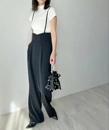 블랙 살로펫 와이드 팬츠