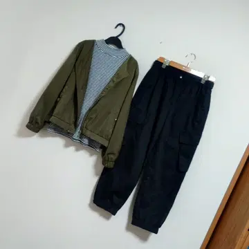 묶음 판매*코디 판매*MA-1*보더T*블랙 팬츠*깔끔 캐주얼*맘