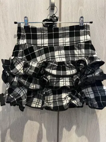 MARS ZIP 프릴 치마바지 체크