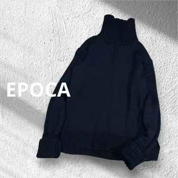 에포카 터틀 리브 니트 스웨터 40 블랙