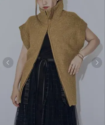 Ezick Tiny spangle 더블 지퍼 니트 베스트