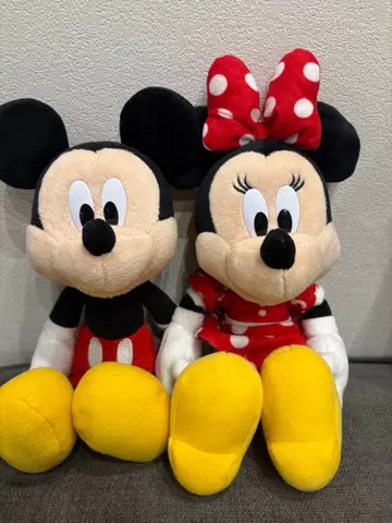 미키 & 미니 Disney land 봉제 인형 커플 세트 SS 사이즈