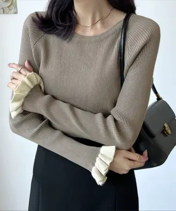 소매 프릴 니트소