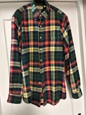 80s~90s L.L.Bean 체크 무늬 긴팔 셔츠 USA제