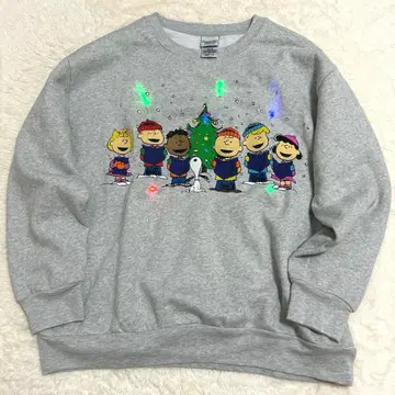 PEANUTS 스누피 라이트 포함 맨투맨 트레이닝복 크리스마스