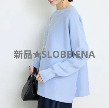 새상품 SLOBEIENA 코튼 더블 페이스 풀오버 블루