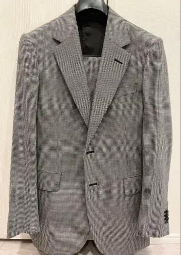 체크 무늬 싱글 브레스 비즈니스 정장