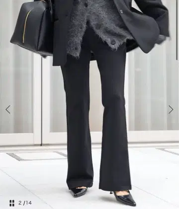 Director 팬츠 38 블랙 플레어 팬츠 스트레치 미사용 새상품