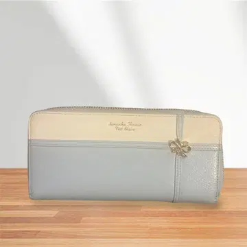사만사 타바사 그레이 화이트 장지갑
