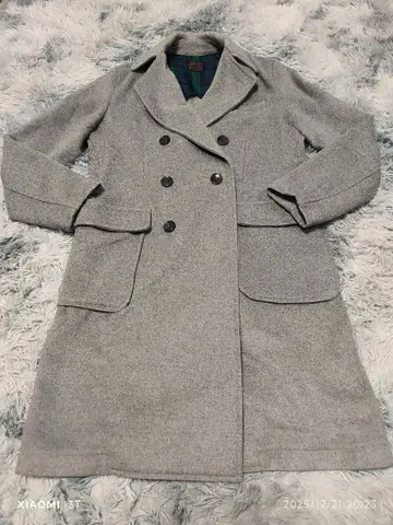 센스 오브 플레이스 그레이 더블 브레스트 체스터 코트 M