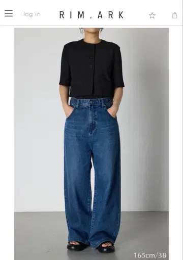 RIM.ARK 미들 스트레이트 블루 데님 38