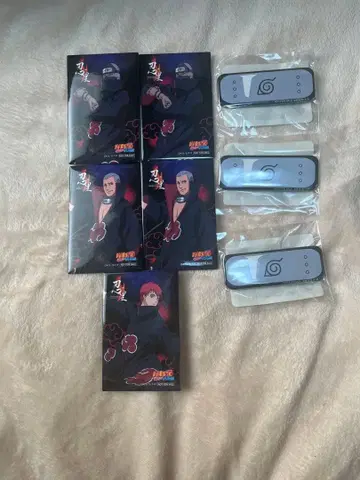 나루토 아카츠키 닌리 이마 수건 캔뱃지 러버 밴드 세트