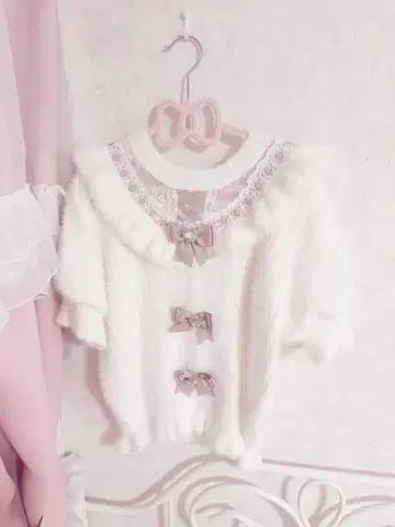 LIZLISA 3연 리본 니트 암워머