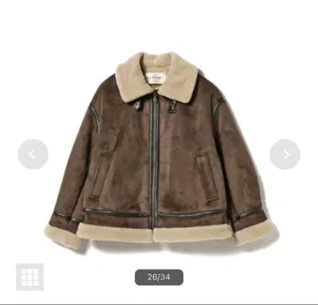 Ray BEAMS 페이크 무스탕 보머 블루종