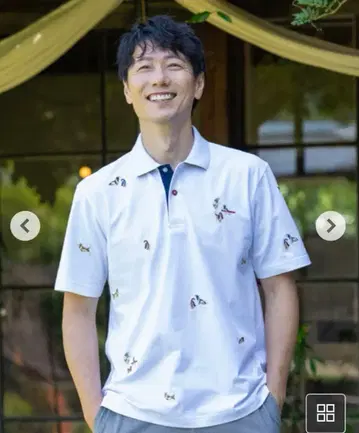 올 패턴 강아지 자수가 귀엽고 고급스러운 강아지 패턴 자수 피케 셔츠