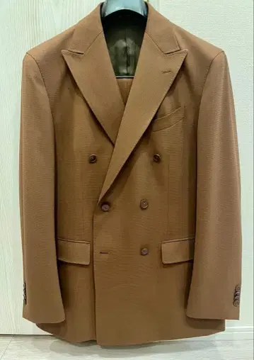 브라운 더블 브레스트 비즈니스 정장