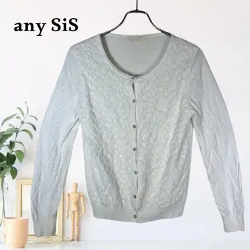 zB678 [ M ] any SiS 시어 컷워크 시스루 니트 가디건