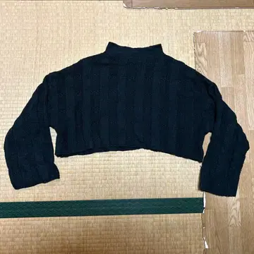 select MOCA by son/크롭 니트/블랙/숏 기장